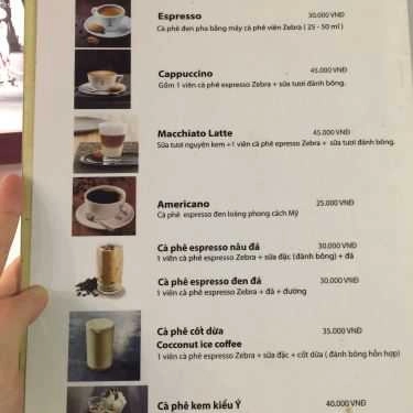Thực đơn- Liên Cafe - Đường Thành