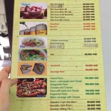 Thực đơn- Liên Cafe - Đường Thành