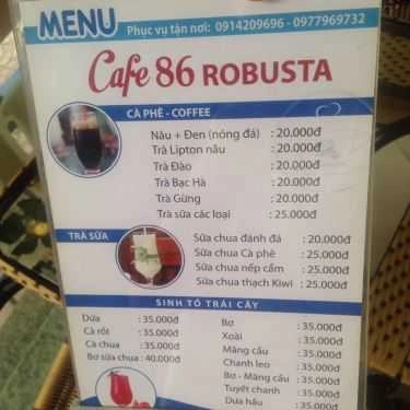 Món ăn- 86 Robusta Coffee - Ô Chợ Dừa