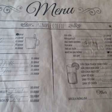 Thực đơn- Simple Coffee - Triệu Việt Vương