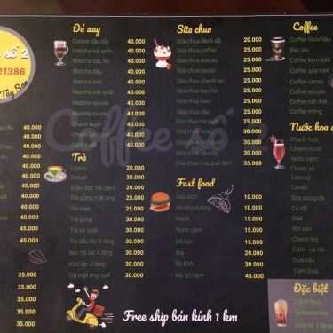 Thực đơn- Số 2 Coffee