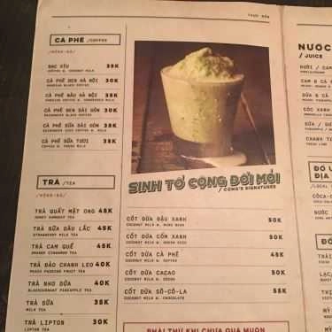 Thực đơn- Cộng Caphe - Nguyễn Văn Cừ