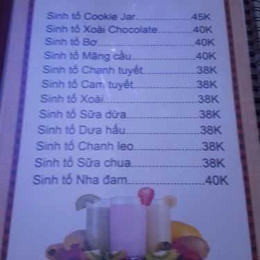 Thực đơn- Cookie Jar Cafe - Lý Nam Đế