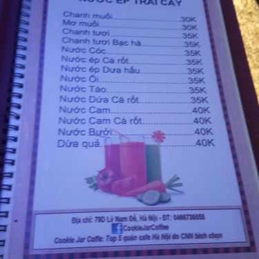 Thực đơn- Cookie Jar Cafe - Lý Nam Đế