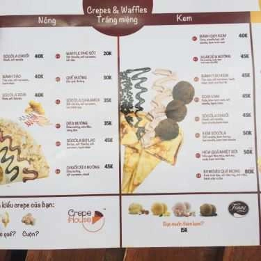 Thực đơn- Cafe Crepe House - Lý Đạo Thành