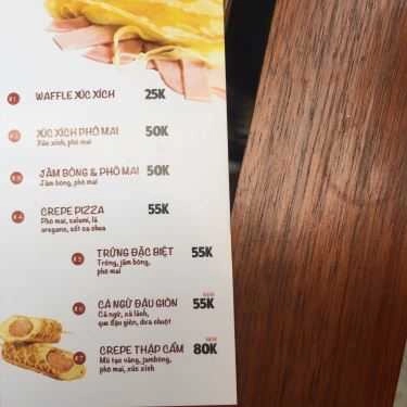Thực đơn- Cafe Crepe House - Lý Đạo Thành