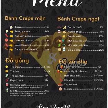 Thực đơn- Cafe Crepes & Books