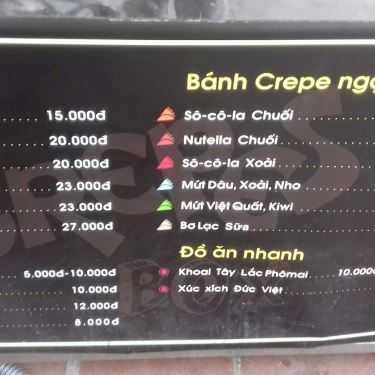 Thực đơn- Ăn vặt Crepes Box - Fastfood & Drinks