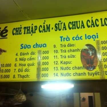 Thực đơn- Cafe Sơn Thoa - Chè Thập Cẩm, Sữa Chua & Fastfood