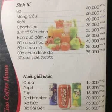 Thực đơn- D'ciao Coffee