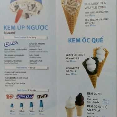 Thực đơn- Cafe Dairy Queen - Vinplaza Bắc Từ Liêm