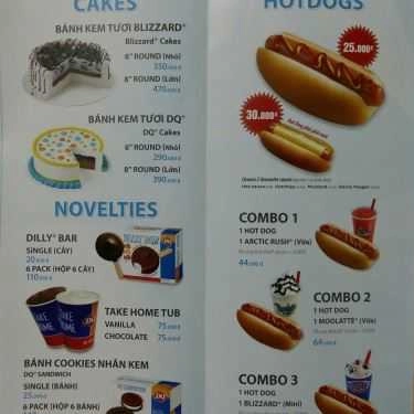 Thực đơn- Cafe Dairy Queen - Vinplaza Bắc Từ Liêm