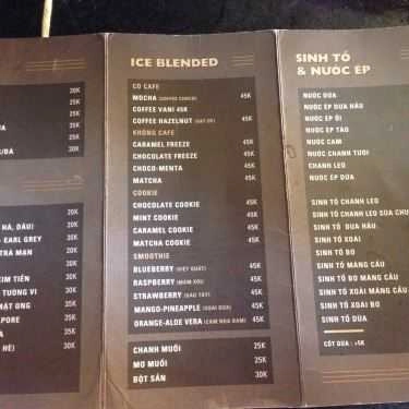 Thực đơn- Đậm Cafe & Desserts