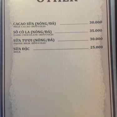 Thực đơn- Đăng Cafe - Đỗ Quang