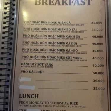 Thực đơn- Đăng Cafe - Đỗ Quang