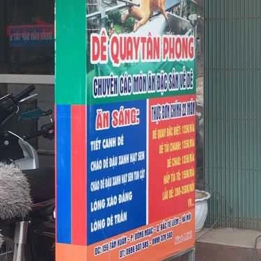 Thực đơn- Quán Nhậu Tân Phong - Dê Các Món