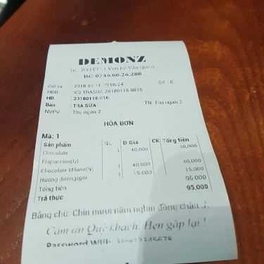 Thực đơn- DemonZ Cafe