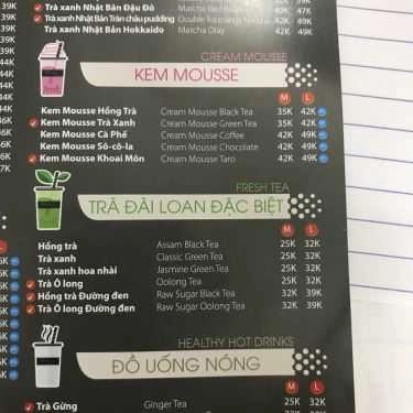 Thực đơn- Cafe Ding Tea - Cao Lỗ