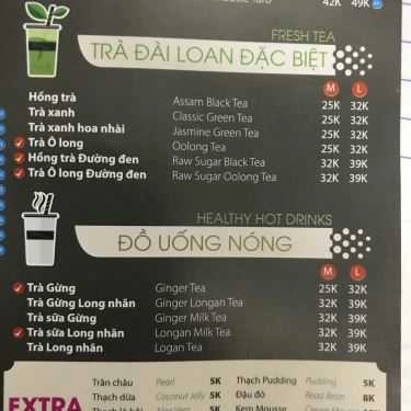 Thực đơn- Cafe Ding Tea - Cao Lỗ