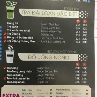 Thực đơn- Cafe Ding Tea - Cao Lỗ