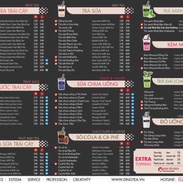 Thực đơn- Cafe Ding Tea - Xuân La