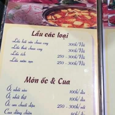 Thực đơn- Quán Nhậu Định Nguyệt - Bia Hơi & Các Món Nhậu