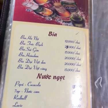 Thực đơn- Quán Nhậu Định Nguyệt - Bia Hơi & Các Món Nhậu