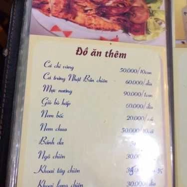 Thực đơn- Quán Nhậu Định Nguyệt - Bia Hơi & Các Món Nhậu