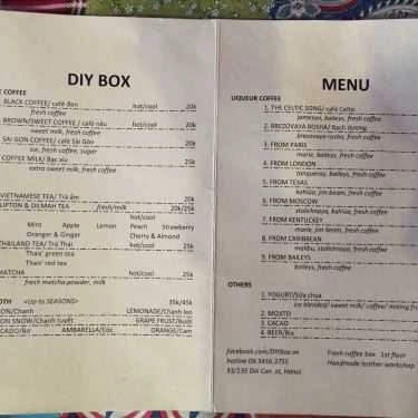 Thực đơn- DIY Box - Cafe Da Handmade