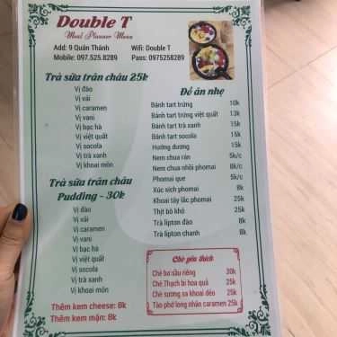 Thực đơn- Ăn vặt Double T - Chè, Tào Phớ & Trà Sữa