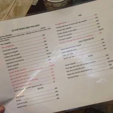 Thực đơn- Drew Coffee - Cửa Đông
