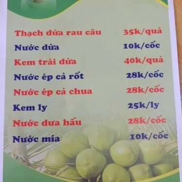 Thực đơn- Ăn vặt Dừa Xiêm Bến Tre