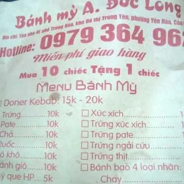 Thực đơn- Ăn vặt Đức Long - Bánh Mì & Đồ Ăn Sáng