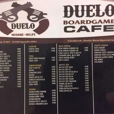 Thực đơn- Duelo Boardgame Cafe