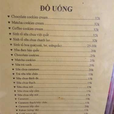 Thực đơn- Edo Coffee Shop - Ngọc Lâm