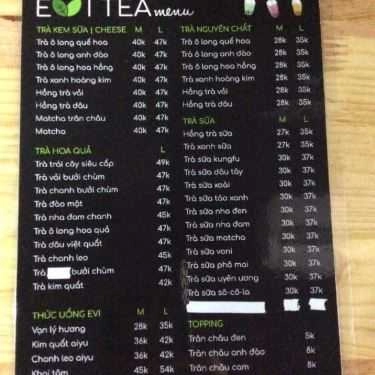 Thực đơn- Cafe Evi Tea - Trường Chinh