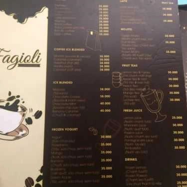 Thực đơn- Fagioli - Coffee & Cake
