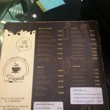 Thực đơn- Fagioli - Coffee & Cake