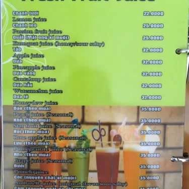 Thực đơn- Family Cafe - Lạc Long Quân