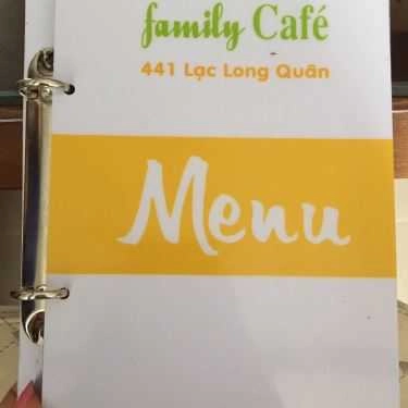 Thực đơn- Family Cafe - Lạc Long Quân