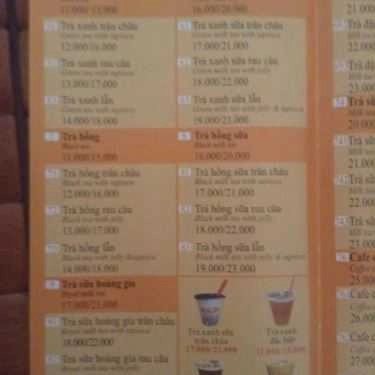 Thực đơn- Cafe Trà Sữa Feeling Tea - Ngọc Lâm