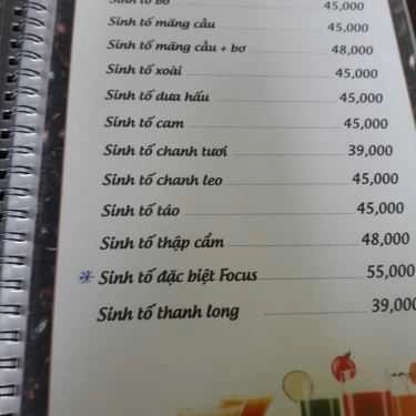 Thực đơn- FOCUS Restaurant & Coffee