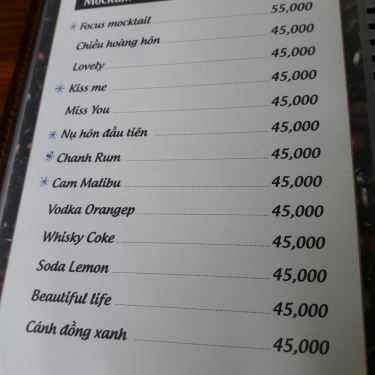 Thực đơn- FOCUS Restaurant & Coffee