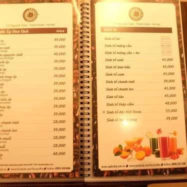 Thực đơn- FOCUS Restaurant & Coffee