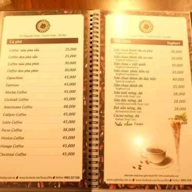 Thực đơn- FOCUS Restaurant & Coffee