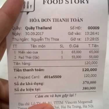 Thực đơn- Nhà Hàng Food Court - Food Story - Times City