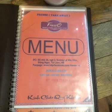 Thực đơn- FressO Coffee - Học Viện Tài Chính