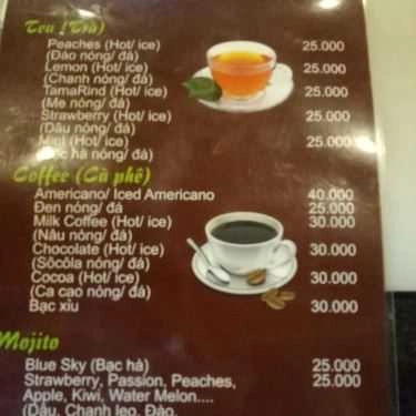 Thực đơn- Cafe Fruit Star - Sinh Tố & Hoa Quả Dầm