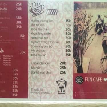 Thực đơn- Fun Cafe