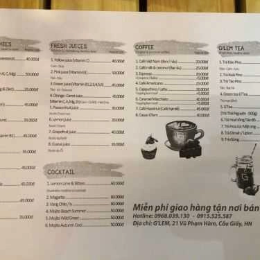 Thực đơn- G'Lem Juices - Cafe & Nước Ép